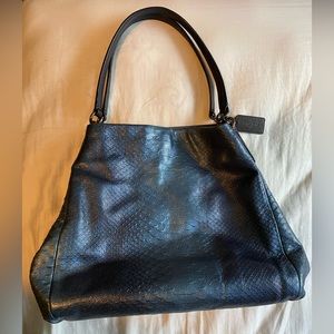 EUC Coach Phoebe snakeskin embossed leather handbag